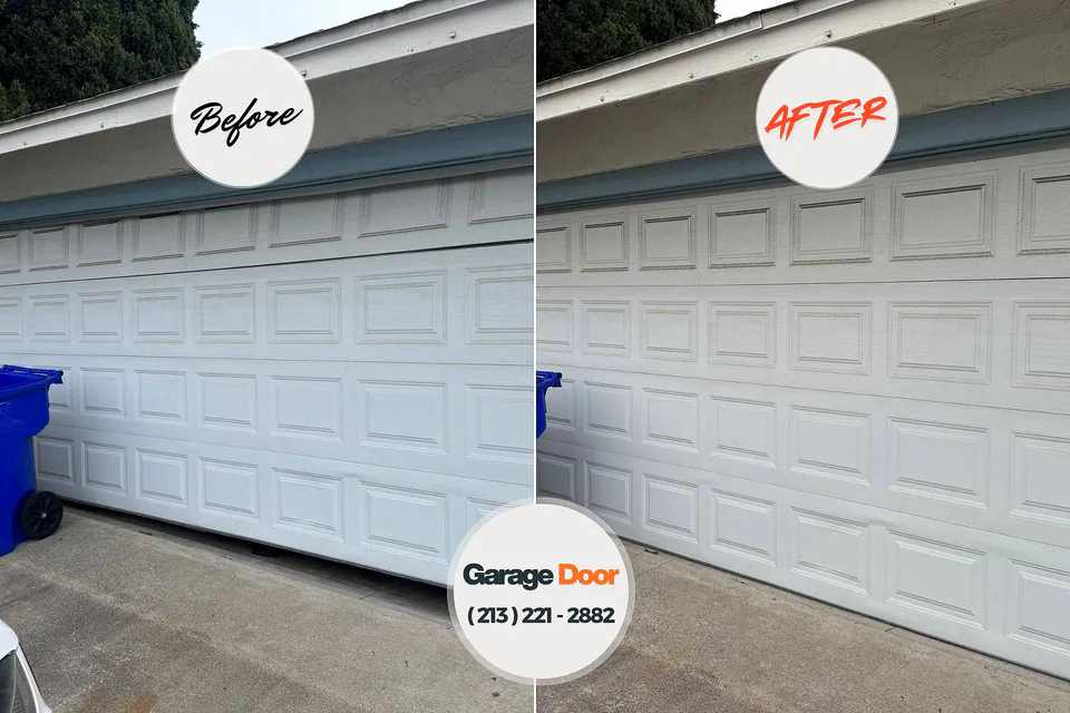 Before and after: garage door repair Ilchester, MD